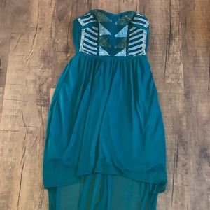 NWT Embellished High Low Strapless Dress Size S
